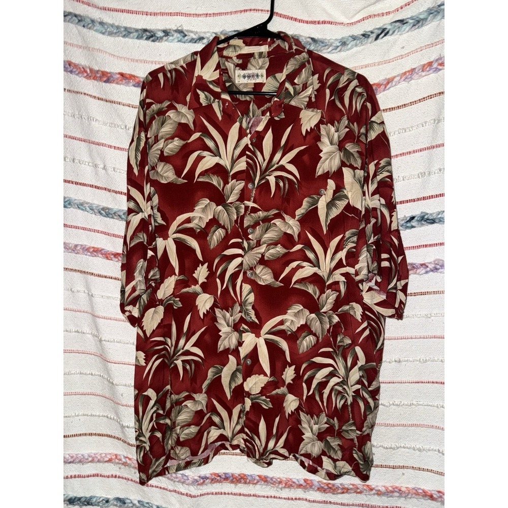 Campia Moda Men's Hawaiian Short‎ Sleeve Button Down Shirt 100% Rayon Size XL